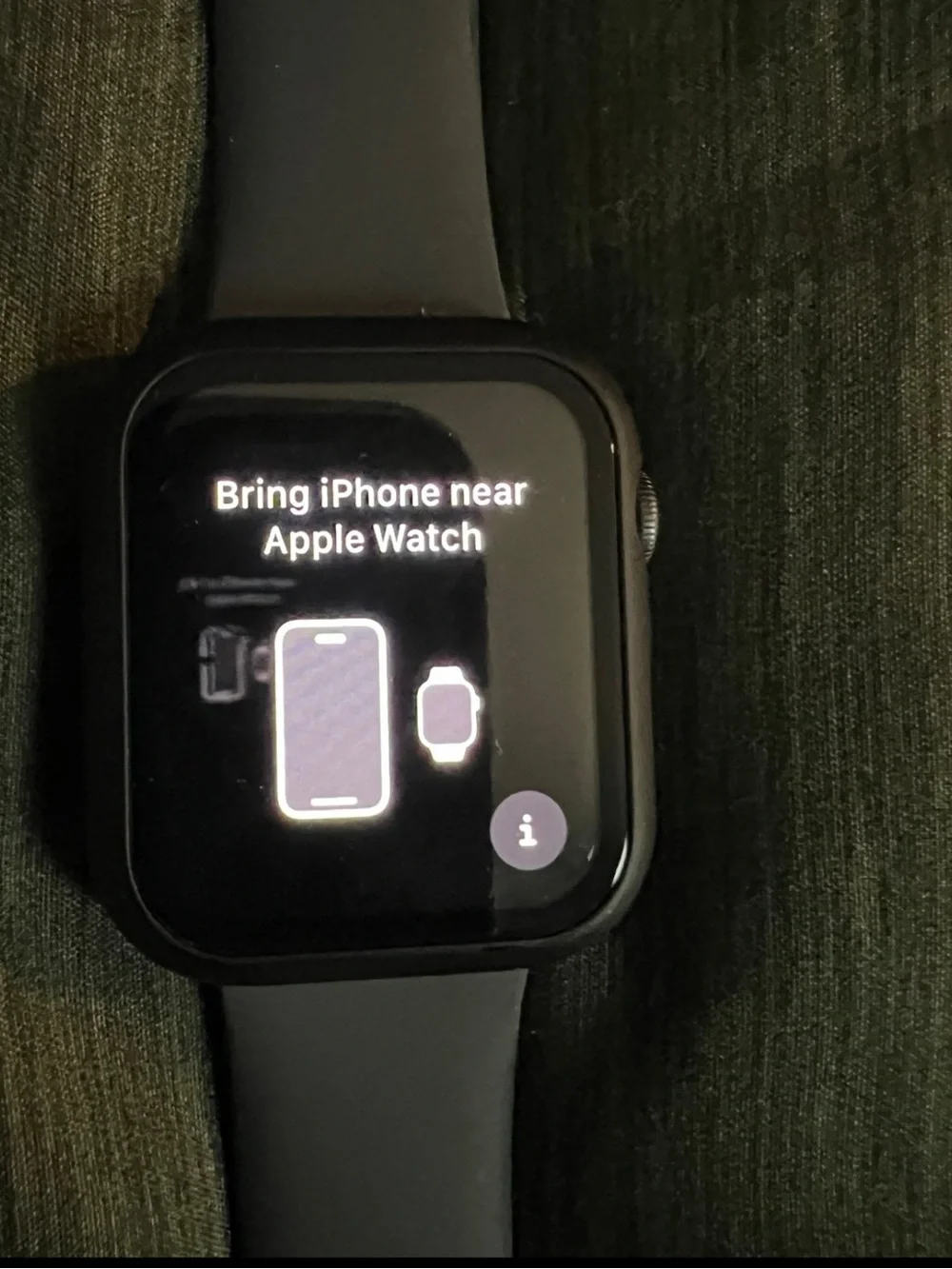 Apple Watch in black with black sport band
